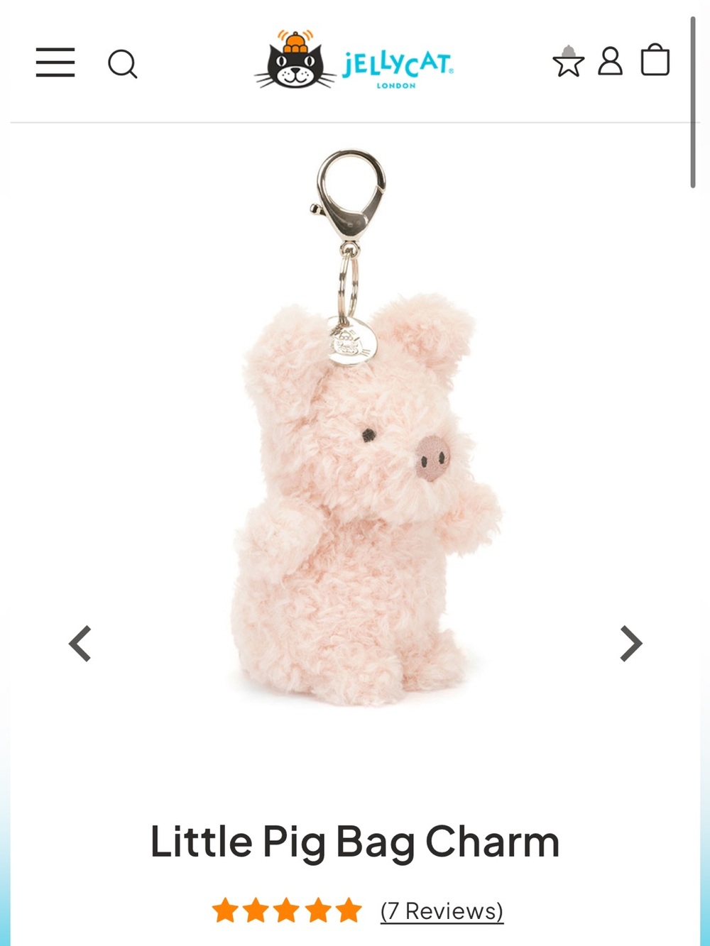 Authentic Jellycat Blush Pink Pig Bag Charm 🐷✨ - Picture 7 of 9